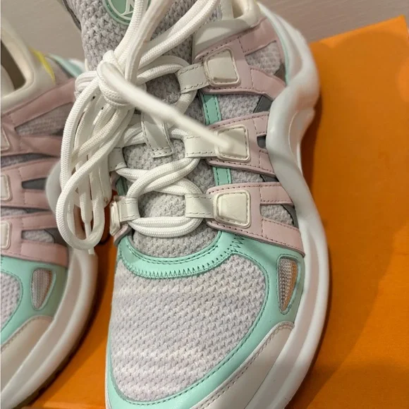 Louis Vuitton Pastel Multi-Panel Chunky Sneakers - Pink, Mint & Yellow - Picture 3 of 13